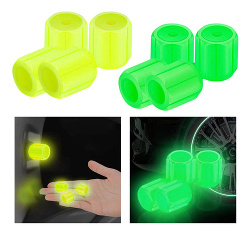 8 Tapas Antipolvo Fluorescentes A Prueba De Amarillo Verde