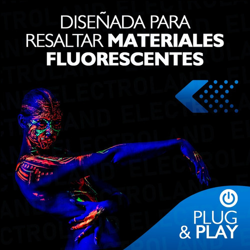 Imagen 4 de 10 de Barra Luz Negra Uv Lampara Ultravioleta Efectos Fiestas 9x3w