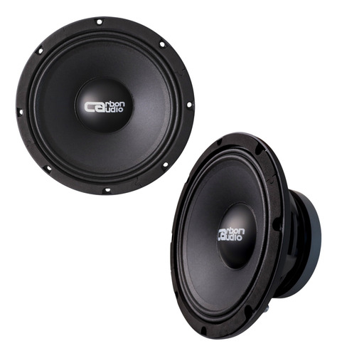 Par Medios Bajo 10 Pulg Carbon Audio 3000w Missile Open Show Negro