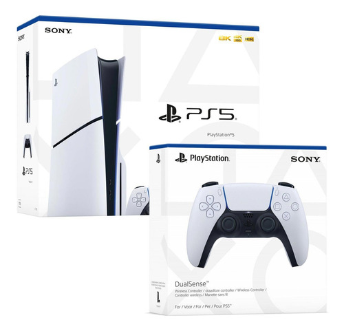 Consola Ps5 Slim Con Lector + Mando Dualsense Blanco