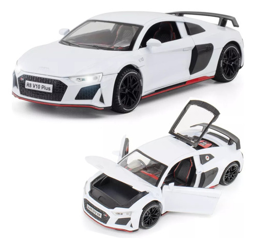 Audir8 Sport V10 Miniatura Metal Car Con Luz Y Sonido1/24for