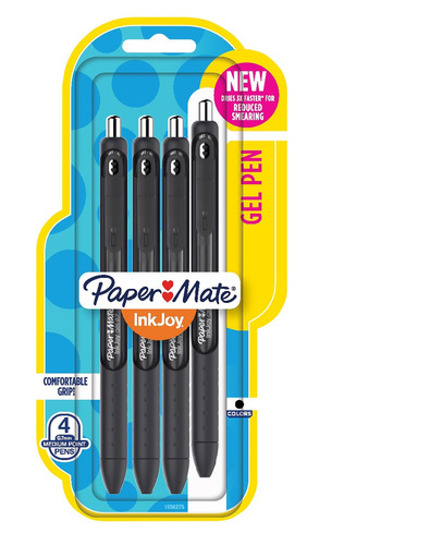 4 X Paper Mate Inkjoy Gel Pens, Medium Point, Black