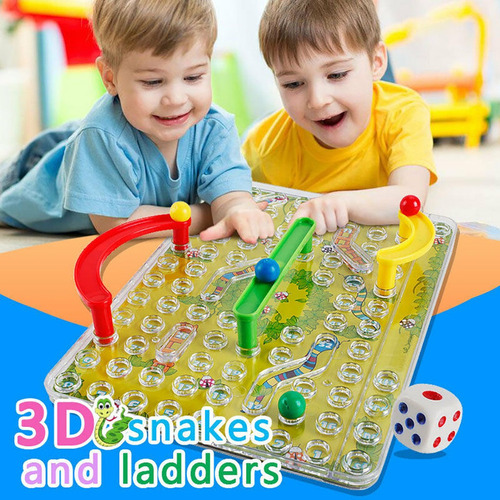 Tradicional 3d Cobras Escadas Família Jogo De Tabuleiro Bri