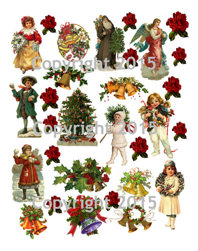 Victoriano Clasico Navidad # 104 Hoja Collage Impresa 8.5 X