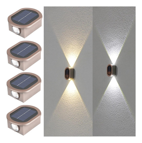 Lámpara Solar De Pared Aslidecor De 2 Led Para Arriba Y Haci