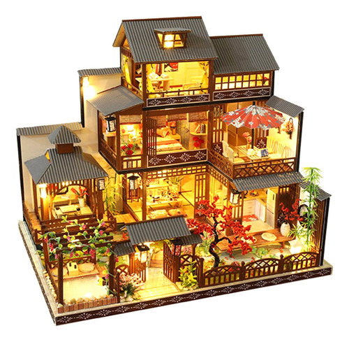 Q Kits De Casa De Muñecas De Madera Creativa A Escala 1:24,