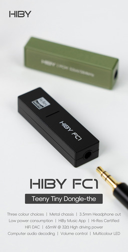 Hiby Fc1 2024 Dac Amplificador 3.5 Mm Pcm384 Khz / 32 Bits