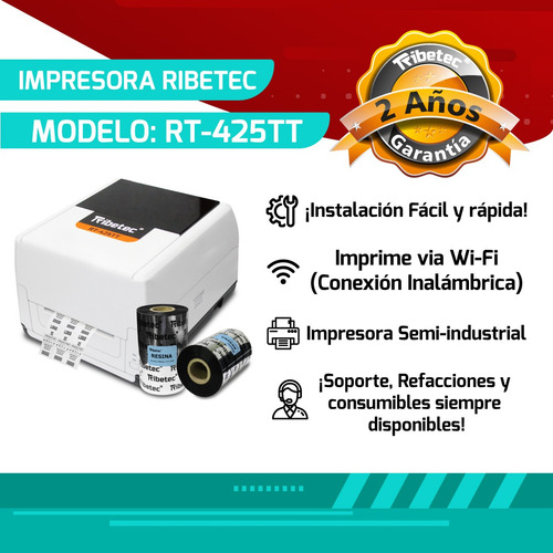 4 Impresoras De Etiquetas Ribetec Rt-425tt Transferencia
