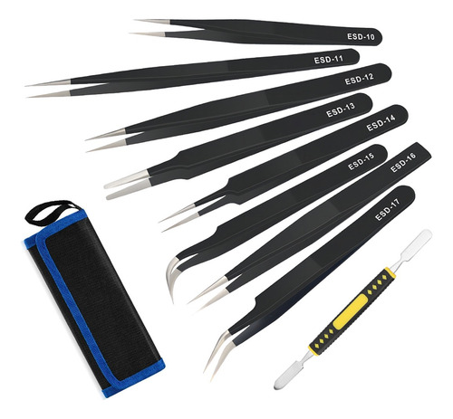 Kit Pinzas Antiestáticas Precisión Herramienta Electronica