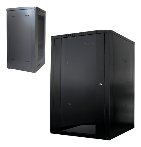 Rack Piso Cftv/rede Piso 19 24ux570mm Preto C/ Visor
