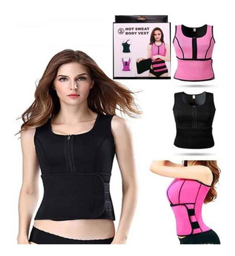 Colete Cinta Abdominal Feminina Termica Camiseta Sauna Mulhe