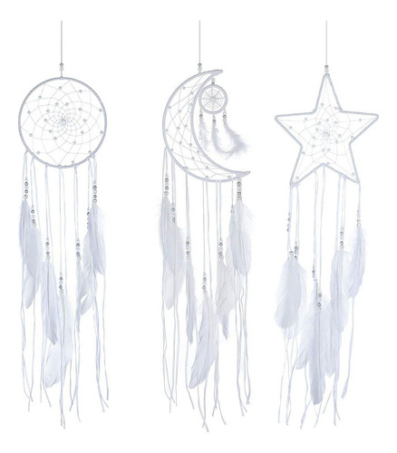 .. 3 Piezas Atrapasueños Luna Sol Estrella Atrapa Sueños Dec