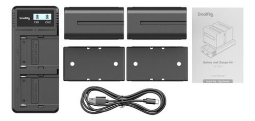 Kit Baterias + Carregador Duplo Usb Smallrig Np-f970 7800mah