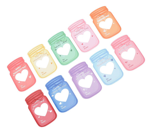 Tarjetas De San Valentín, 30 Unidades, Para Niños, Tarros, R