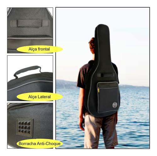 Bag Capa Violão Classico Nylon - Super Luxo Ch200 Alcochoado