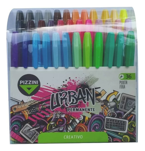 Marcador Pizzini Urban Permanente Creativo X 36 Colores