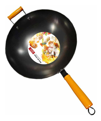 Wok Antiadherente Profesional Reforzado 32 Cms Mango Madera 