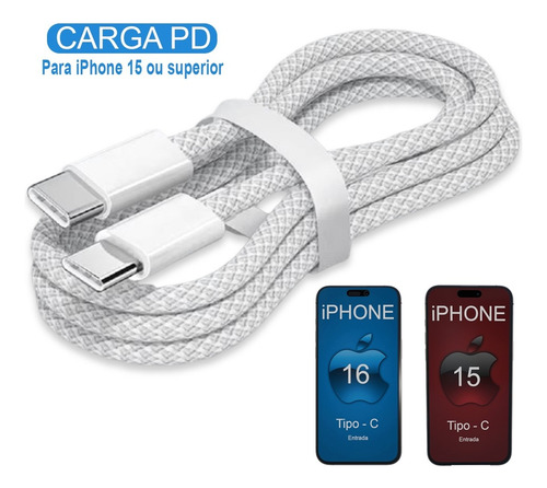 Cabo Pd20w Usb-a To Usb-c Para iPhone 15, 16 Samsung Xiaomi