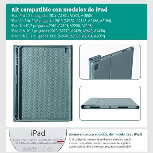 Imagen 9 de 9 de Funda Con Teclado Para iPad 9 8 7 Air3 Pro Ratón Ñ -fx152