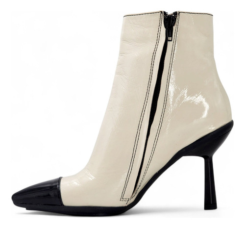 Botas Saverio Di Ricci 25ib7900 Cuero Charol Natural Y Negro