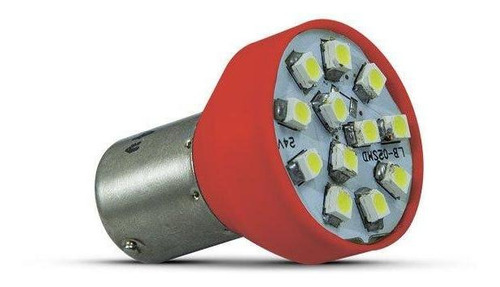 Lâmpada Led 12v Bay15d 5w/21w 1034 12 Leds Vermelho