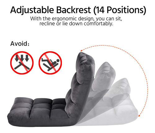 Yaheetech Silla Plegable De Suelo Con Respaldo Ajustable Aco