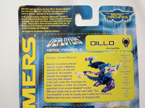 Transformers Beast Machines Dillo Marca Hasbro 2000 Nuevo (Usado)