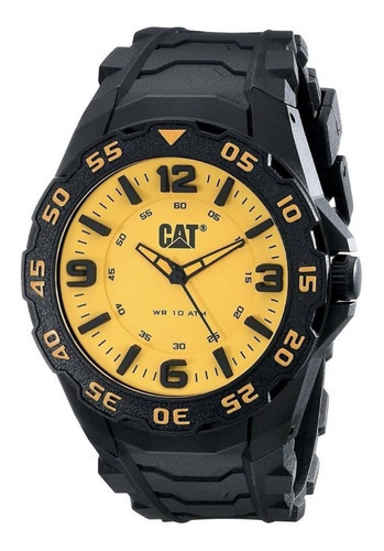 Reloj Caterpillar Hombre Sumergible Motion Line Color De La Malla Amarillo/negro