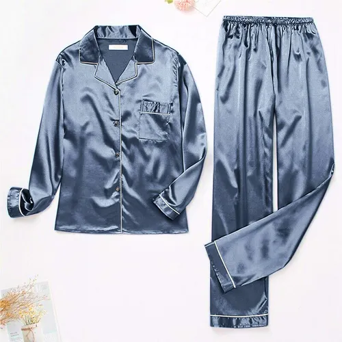 Conjunto De Pijama De Satén De Seda Para Mujer, Ropa De Dorm