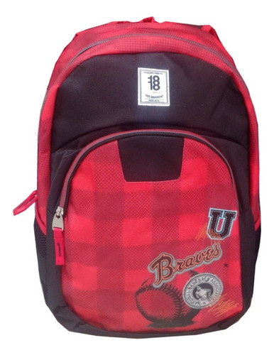 Mochila Backpack Juvenil 1818 Walk Chenson Braves Color Rojo Diseño De La Tela Impresión