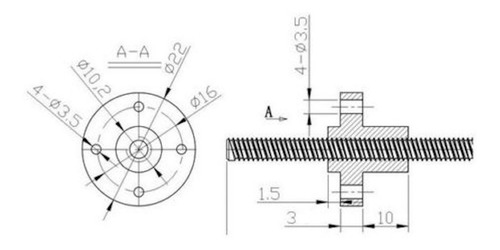 Castanha Para Fuso Trapezoidal T8 Tr8 8mm Passo 2mm Latão