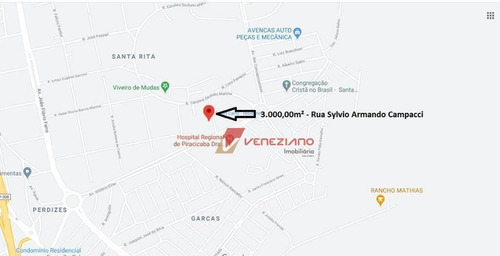 Terreno À Venda, 3000 M² Por R$ 630.000,00 - Santa Rita - Piracicaba/sp - Te0816