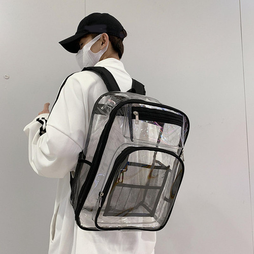 L Mochila Transparente Correa Reforzada De Pvc Resistente Al