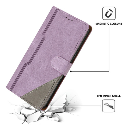 Funda Tipo Cartera De Piel Sintética Para iPhone 12/12 Pro Compatible Con Tarjetero Con Práctico Soporte