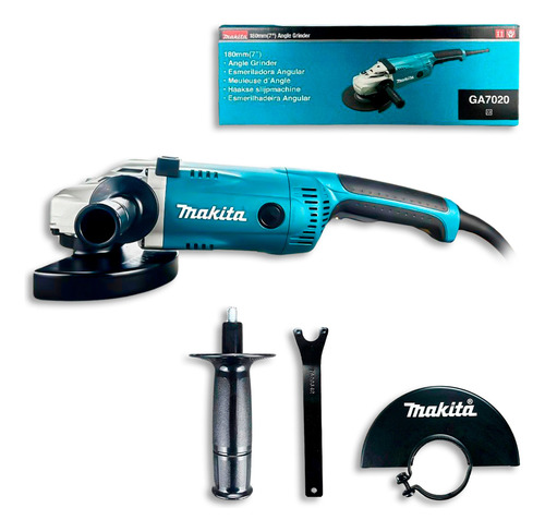 Esmerilhadeira Angular Makita 180mm 8500rpm Ga7020 2200w Cor Azul-petróleo Frequência 60hz