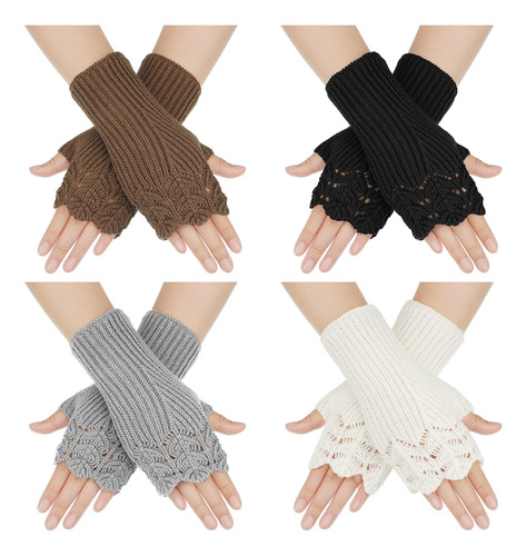 Bencailor 4 Pares De Guantes Sin Dedos Guantes De Invierno C