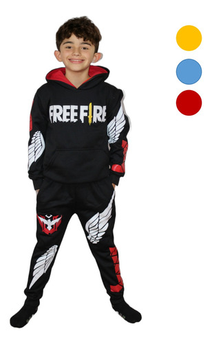 Conjunto Completo Pants Free Fire Con Sudadera Para Niños 