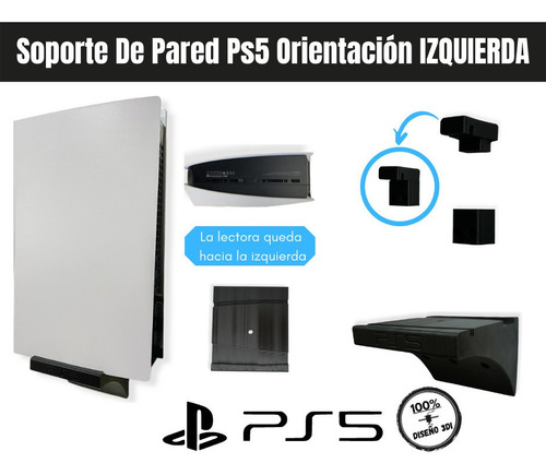 Imagen 2 de 8 de Soporte De Pared Ps5 Orientación Izquierda Ultra Resistente