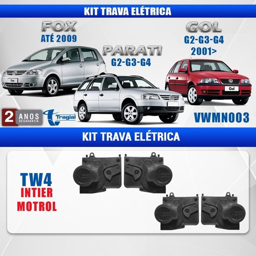 Kit Trava Elétrica Tragial Tw 4 Mn Fox/ Gol /parati 4 Portas