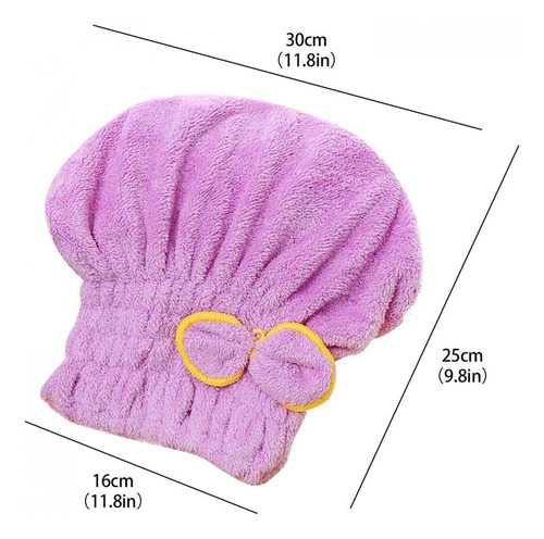 6 Unidades Gorro De Toalla Microfibra Para Secar El Cabello