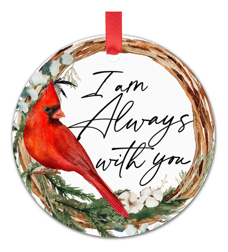 Red Cardinal Memorial Ornament For Christmas Tree - I Am Al.