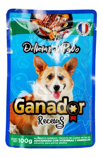 Alimento Para Perro Ganador Delicias De Pavo 100 Gr