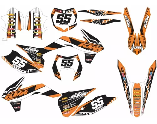 Kit Adesivo Moto Trilha Ktm Sxf 350 2013 0,60mm 3m Mt052 Cor Adesivo Ktm Sxf