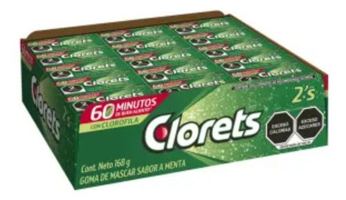 Goma De Mascar Clorets Menta 60 Pzas De 2.8 G