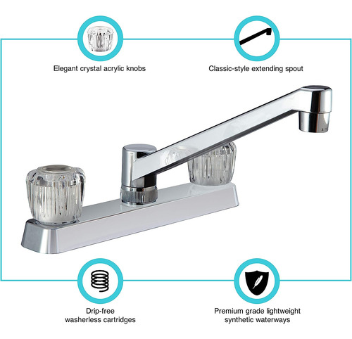 Dura Faucet Df-pk600a-cp Llave De Cocina De Dos Manijas Para