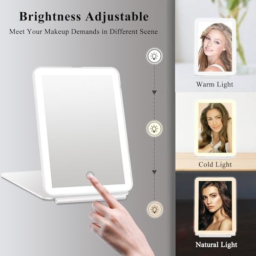 Espejo De Maquillaje Iluminado Con Luces Led Recargables Con