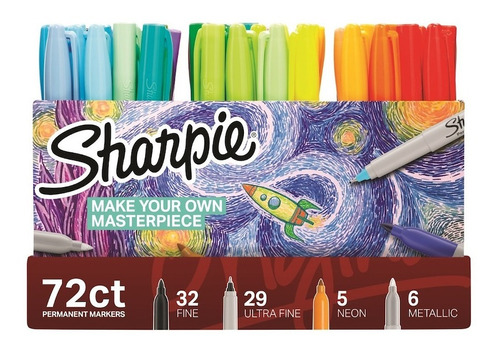 Imagen 2 de 4 de Set Marcadores Sharpie Colección X 72 - Arte - Fibra