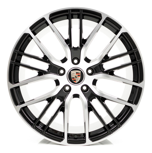 Rodas 21 Forjadas Porsche Taycan Turbo 5x130 2 Talas Cor Preto Com Diamantado