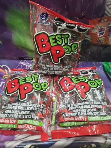 Pack 2 Best Pop Paleta Cubierta Con Dulce Enchilado 25pz C/u