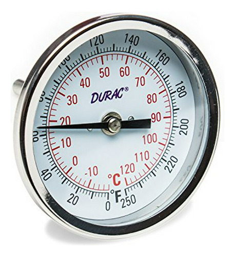 , H-b Durac Bi-metallic Dial Thermometer; -20 To 120c (0 To 